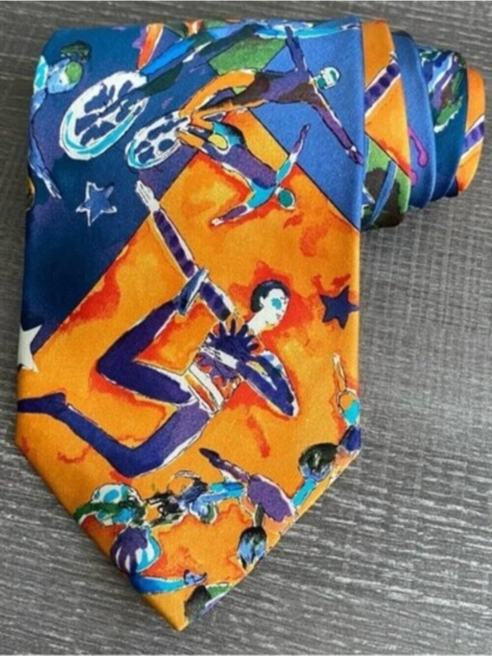 NEW Balancine Cirque du Soleil 100% Silk Necktie 1987 Montreal Marlin Novelty
